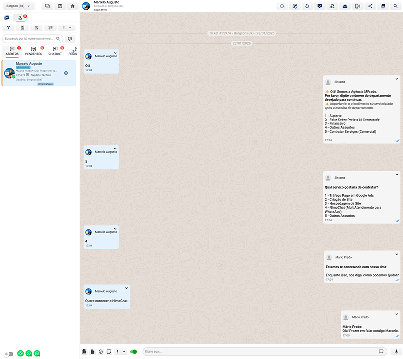 Atendimento - Plataforma para WhatsApp com Múltiplos Atendentes - NimoChat
